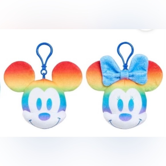 Disney Pride Mickey and Minnie Mouse Stuffed Key Chains - Picture 1 of 8